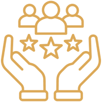 Customer satisfaction icon with stars